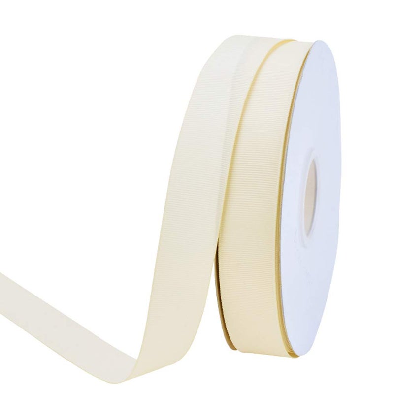 Ribest 1 inch Ivory Grosgrain Ribbon 50 Yards Per Roll for Crafts Bow Maker Wreaths Gift Wrapping Hair Accessories Wedding - Image 1